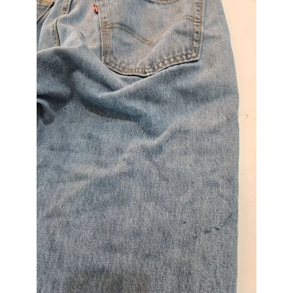 Levis Mens 505 Regular Fit Mid Rise Straight Leg Jeans Light Stonewash W33 L30‎